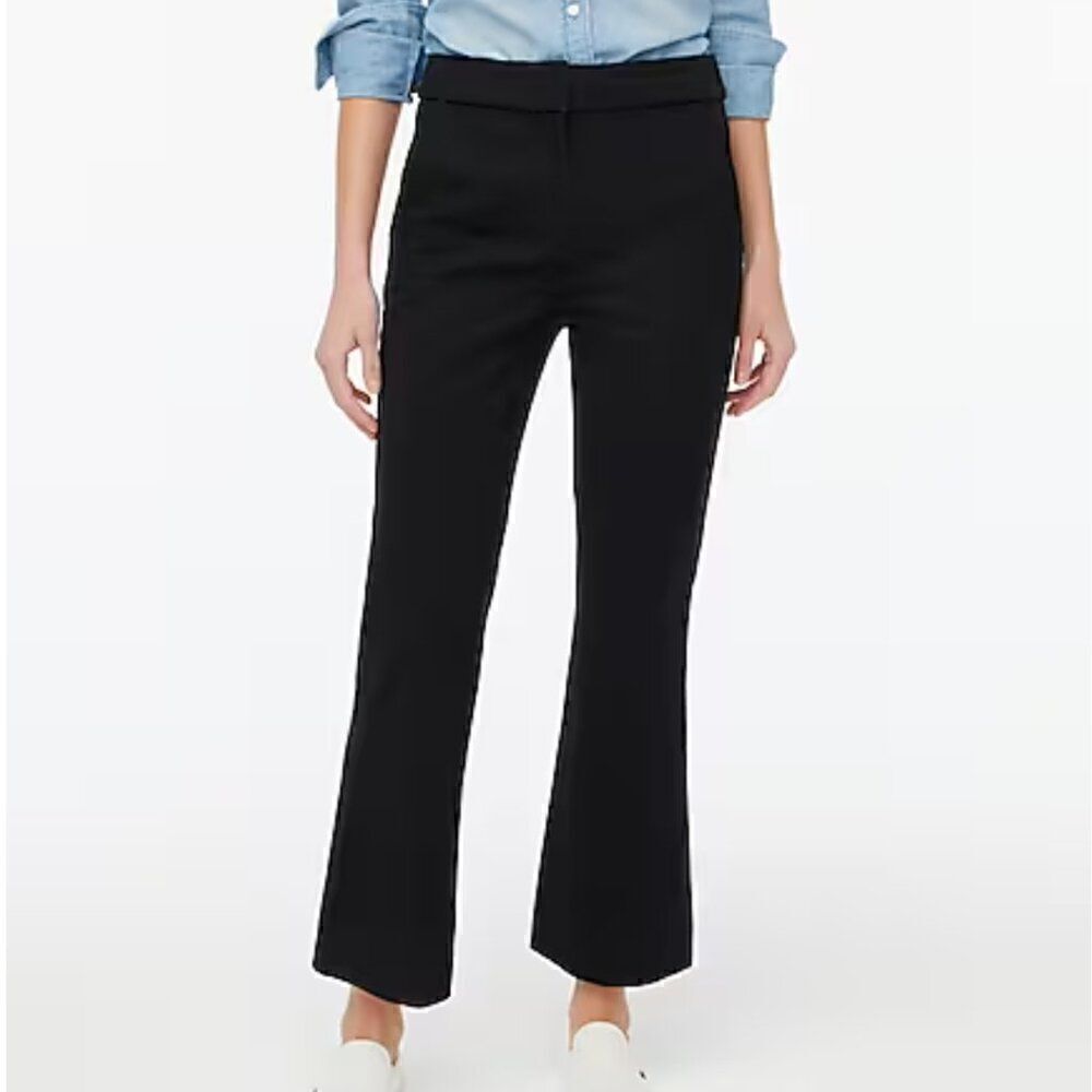 J. Crew Factory Tall Kelsey cotton-blend flare pant Black Size 0 Tall NWT